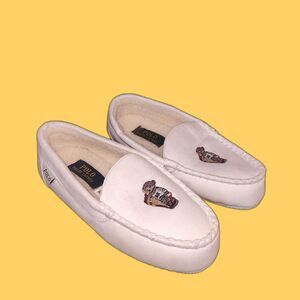 Polo Ralph Lauren Winter Bear Dezi-IV Women’s Slippers Loafers Moccasins Ivory 5